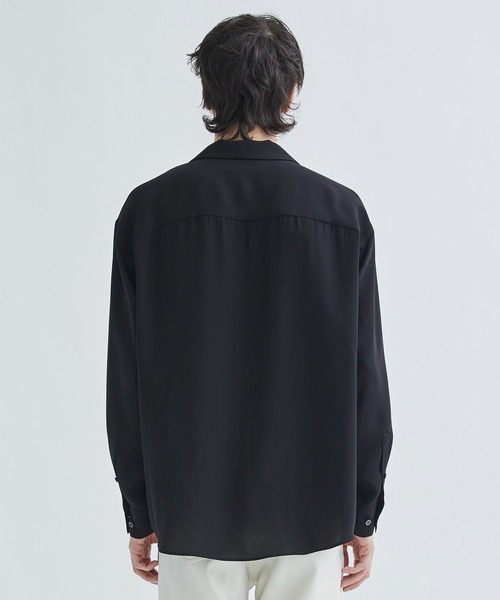 STUDIOUS(ステュディオス)の「ジョーゼットオープンカラーシャツL/S(シャツ/ブラウス・メンズ・ブラック/ライトグレー/ライトブルーグレー・1/2/3)」の7枚目の写真