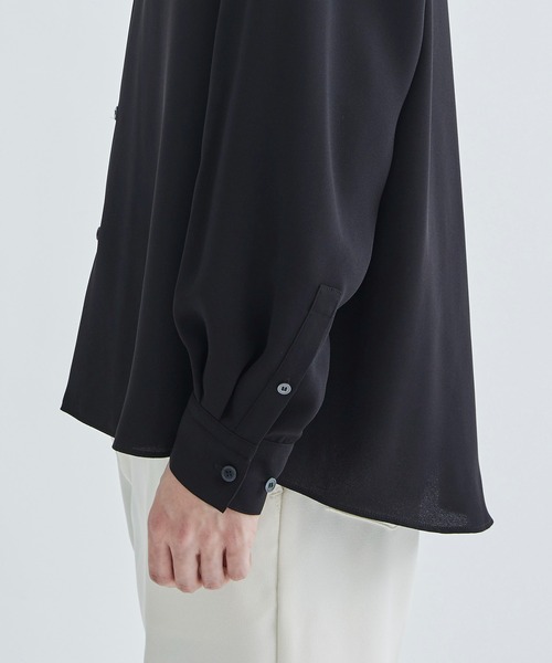 STUDIOUS（ステュディオス）の「ジョーゼットオープンカラーシャツL/S