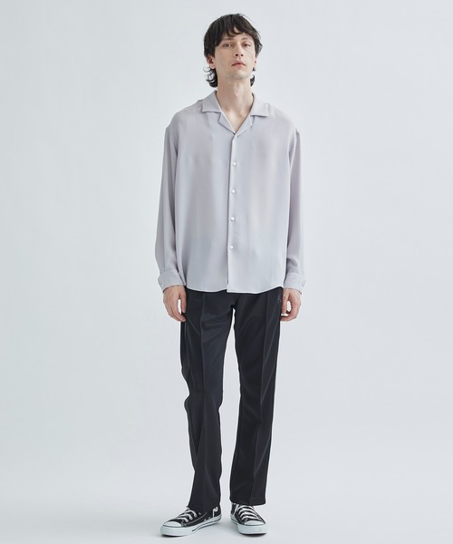 STUDIOUS(ステュディオス)の「ジョーゼットオープンカラーシャツL/S(シャツ/ブラウス・メンズ・ブラック/ライトグレー/ライトブルーグレー・1/2/3)」の13枚目の写真