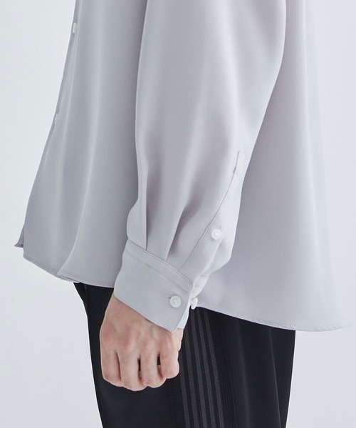 STUDIOUS（ステュディオス）の「ジョーゼットオープンカラーシャツL/S
