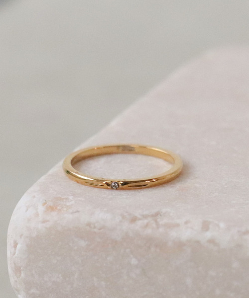 Three Four Time(スリーフォータイム)の「プレーンストーンピンキーリング#5(サージカルステンレス316L)(リング・レディース・シルバー/ピンクゴールド/ゴールド・#5)」の6枚目の写真