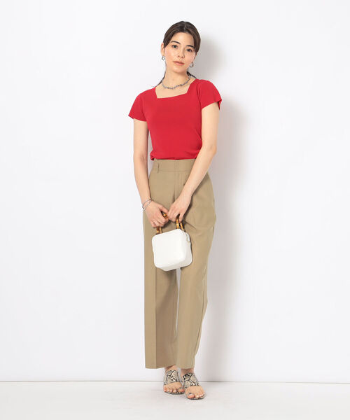 NOLLEY’S(ノーリーズ)の「《手洗い可能》キャップスリーブプルオーバーニット(ニット/セーター・レディース・ブラック/レッド/オフホワイト/ブルー・38)」の5枚目の写真