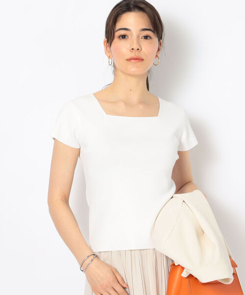 NOLLEY’S(ノーリーズ)の「《手洗い可能》キャップスリーブプルオーバーニット(ニット/セーター・レディース・ブラック/レッド/オフホワイト/ブルー・38)」の6枚目の写真