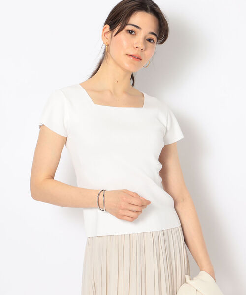 NOLLEY’S(ノーリーズ)の「《手洗い可能》キャップスリーブプルオーバーニット(ニット/セーター・レディース・ブラック/レッド/オフホワイト/ブルー・38)」の21枚目の写真