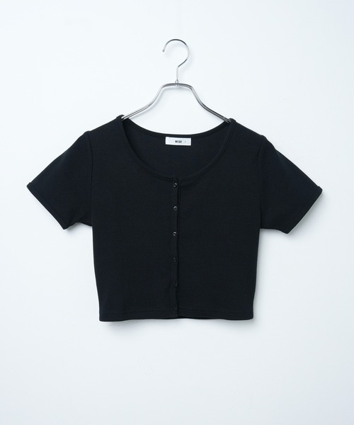 WEGO（ウィゴー）の「WEGO/フロントボタンリブショートＴ（Tシャツ/カットソー・レディース・パープル系その他/ブラック/グリーン系その他/ホワイト/ブラック系その他5/オレンジ系その他6・FREE）」の10枚目の写真