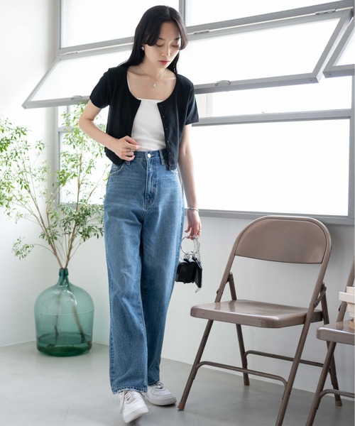 WEGO（ウィゴー）の「WEGO/フロントボタンリブショートＴ（Tシャツ/カットソー・レディース・パープル系その他/ブラック/グリーン系その他/ホワイト/ブラック系その他5/オレンジ系その他6・FREE）」の13枚目の写真