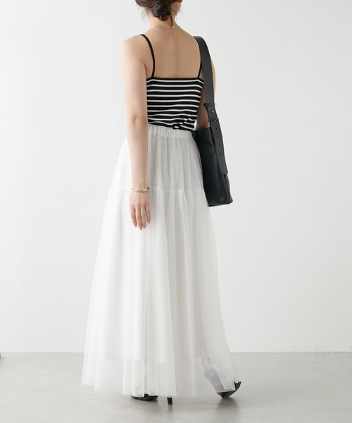 COLLAGE GALLARDAGALANTE（コラージュガリャルダガランテ）の「ニットキャミ（キャミソール・レディース・ブラック/ライム・FREE）」の3枚目の写真