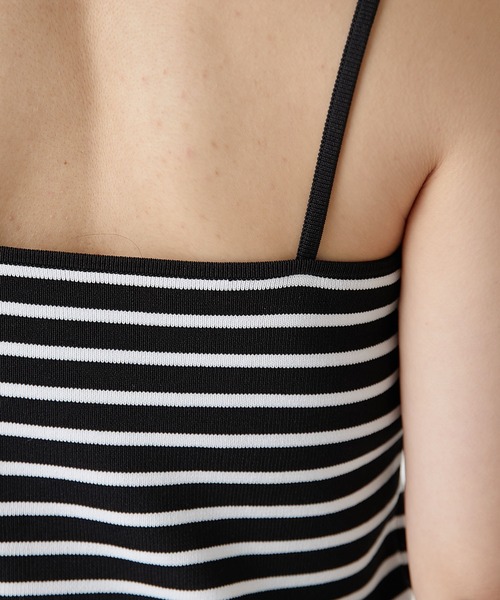 COLLAGE GALLARDAGALANTE（コラージュガリャルダガランテ）の「ニットキャミ（キャミソール・レディース・ブラック/ライム・FREE）」の8枚目の写真