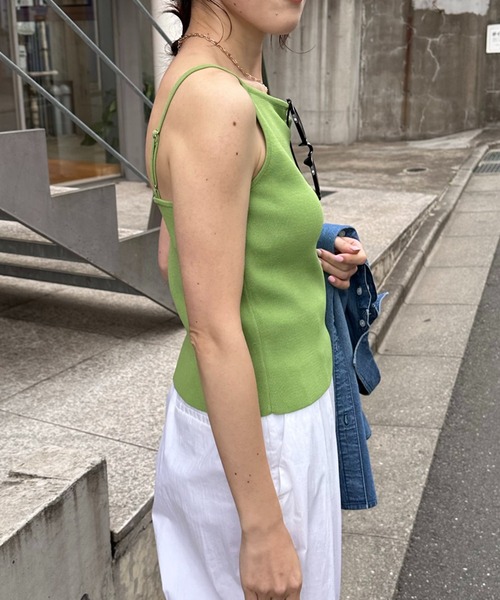 COLLAGE GALLARDAGALANTE（コラージュガリャルダガランテ）の「ニットキャミ（キャミソール・レディース・ブラック/ライム・FREE）」の20枚目の写真