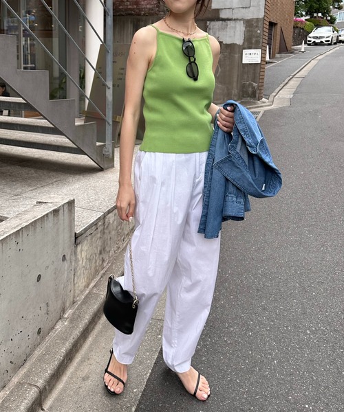 COLLAGE GALLARDAGALANTE（コラージュガリャルダガランテ）の「ニットキャミ（キャミソール・レディース・ブラック/ライム・FREE）」の17枚目の写真