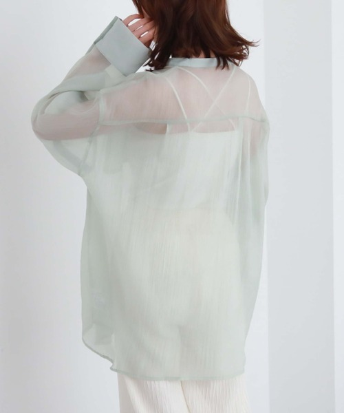 archives（アルシーヴ）の「シアースリットスリーブシャツ（シャツ/ブラウス・レディース・ラベンダー/オフホワイト/グリーン/ブラック・MEDIUM）」の14枚目の写真