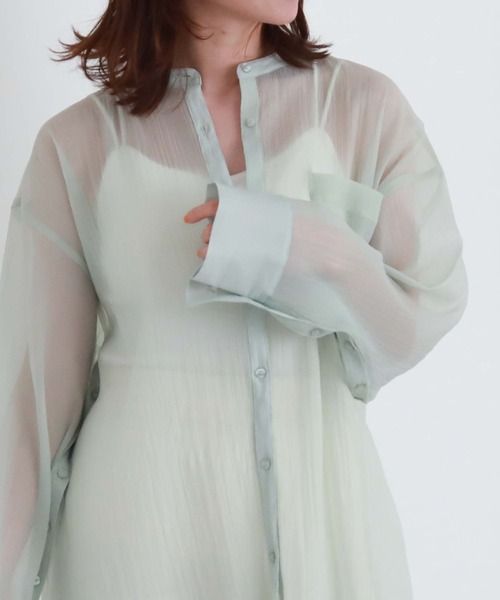 archives（アルシーヴ）の「シアースリットスリーブシャツ（シャツ/ブラウス・レディース・ラベンダー/オフホワイト/グリーン/ブラック・MEDIUM）」の12枚目の写真