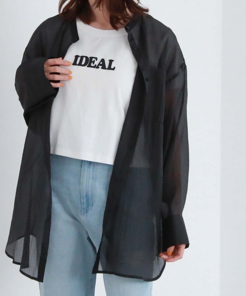 archives（アルシーヴ）の「シアースリットスリーブシャツ（シャツ/ブラウス・レディース・ラベンダー/オフホワイト/グリーン/ブラック・MEDIUM）」の17枚目の写真