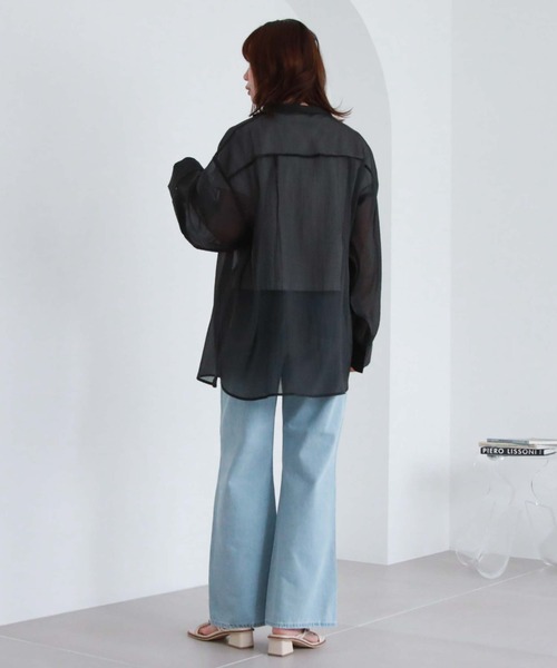 archives（アルシーヴ）の「シアースリットスリーブシャツ（シャツ/ブラウス・レディース・ラベンダー/オフホワイト/グリーン/ブラック・MEDIUM）」の22枚目の写真