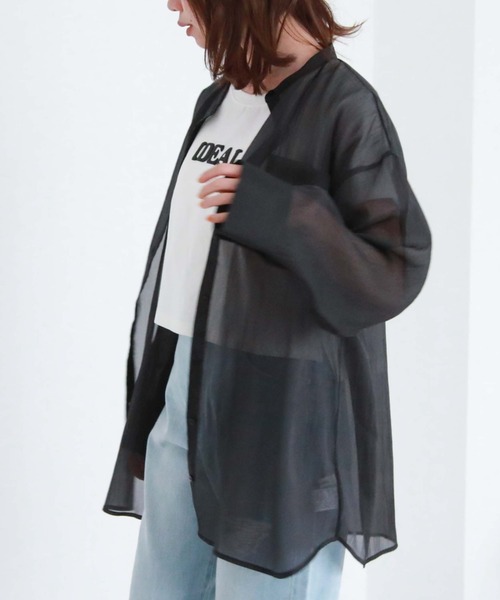 archives（アルシーヴ）の「シアースリットスリーブシャツ（シャツ/ブラウス・レディース・ラベンダー/オフホワイト/グリーン/ブラック・MEDIUM）」の18枚目の写真