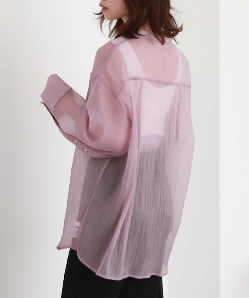 archives（アルシーヴ）の「シアースリットスリーブシャツ（シャツ/ブラウス・レディース・ラベンダー/オフホワイト/グリーン/ブラック・MEDIUM）」の10枚目の写真