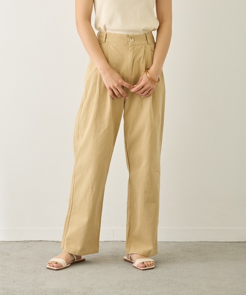 ｔｏｌｅｎｅ（トレネ）の「ハイウエストコットンストレートパンツ（その他パンツ・レディース・ホワイト/ピンク/ラベンダー/ベージュ/ライトブルー/ブラック・M/L）」の7枚目の写真
