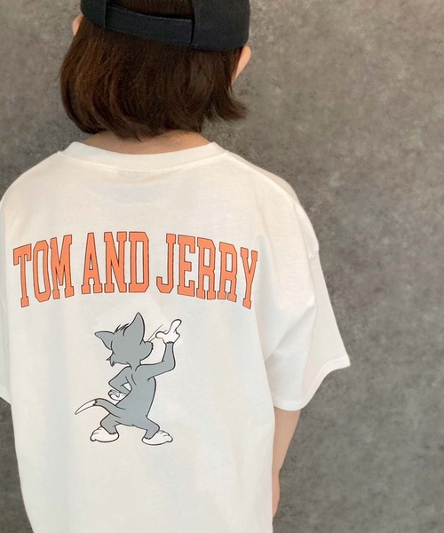 Tom＆Jerry（トムアンドジェリー）の「TOM＆JERRY　BIGシルエット　半袖T（Tシャツ/カットソー・キッズ・ダークグリーン/ベージュ/ベージュ系その他2/ホワイト系その他2/ホワイト系その他3/ベージュ系その他/グレー系その他/ホワイト系その他/オフホワイト/ネイビー/チャコール/ブルー系その他/ダークグリーン系/ベージュ系その他3/グレー系その他3/グレー系その他2・150cm/160cm/120cm/140cm/130cm/110cm）」の3枚目の写真