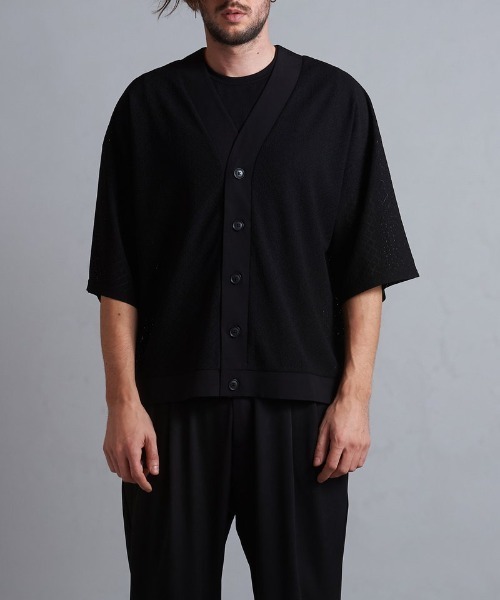 NO ID.（ノーアイディ）の「【NO ID.】Lace Cardigan / レース カーディガン（カーディガン/ボレロ・メンズ・ライトブルー/ブラック/ホワイト・ONE SIZE）」の6枚目の写真