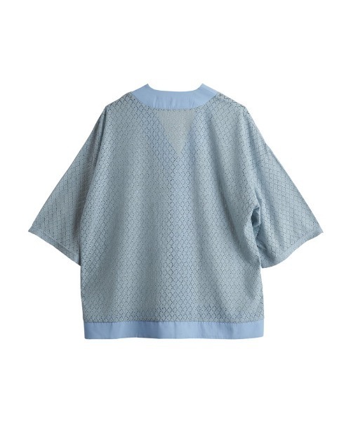 NO ID.（ノーアイディ）の「【NO ID.】Lace Cardigan / レース カーディガン（カーディガン/ボレロ・メンズ・ライトブルー/ブラック/ホワイト・ONE SIZE）」の8枚目の写真