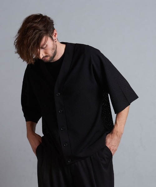 NO ID.（ノーアイディ）の「【NO ID.】Lace Cardigan / レース カーディガン（カーディガン/ボレロ・メンズ・ライトブルー/ブラック/ホワイト・ONE SIZE）」の16枚目の写真