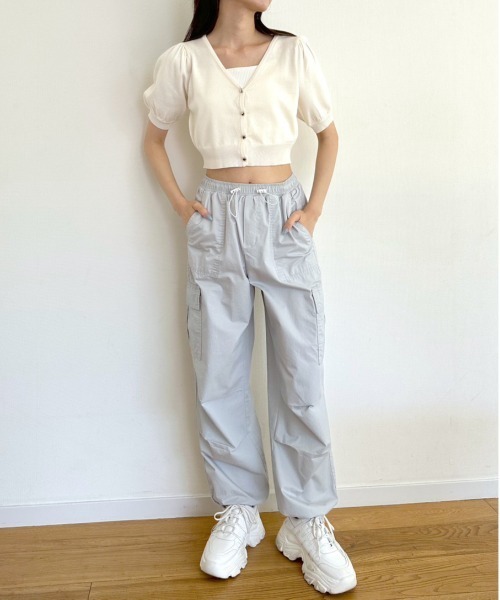 OLIVE des OLIVE(オリーブデオリーブ)の「半袖ハートボタンカーディガン 1031050240(カーディガン/ボレロ・レディース・ブラック/サックスブルー/オフホワイト/レッド/ラベンダー・FREE)」の22枚目の写真