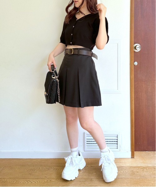 OLIVE des OLIVE(オリーブデオリーブ)の「半袖ハートボタンカーディガン 1031050240(カーディガン/ボレロ・レディース・ブラック/サックスブルー/オフホワイト/レッド/ラベンダー・FREE)」の9枚目の写真