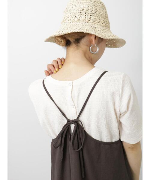 Samansa Mos2 blue（サマンサモスモスブルー）の「透かし編みペーパーハット（ハット・レディース・ベージュ/キャメル・F）」の22枚目の写真