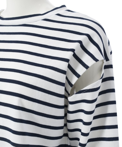 fifth（フィフス）の「カッティングスリーブボーダーロンT（Tシャツ/カットソー・レディース・ネイビー/ホワイト・M）」の8枚目の写真
