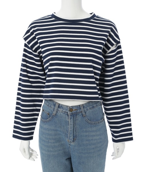 fifth（フィフス）の「カッティングスリーブボーダーロンT（Tシャツ/カットソー・レディース・ネイビー/ホワイト・M）」の12枚目の写真