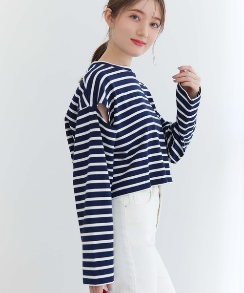 fifth（フィフス）の「カッティングスリーブボーダーロンT（Tシャツ/カットソー・レディース・ネイビー/ホワイト・M）」の16枚目の写真