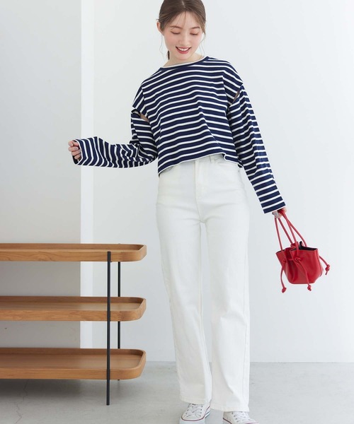 fifth（フィフス）の「カッティングスリーブボーダーロンT（Tシャツ/カットソー・レディース・ネイビー/ホワイト・M）」の14枚目の写真