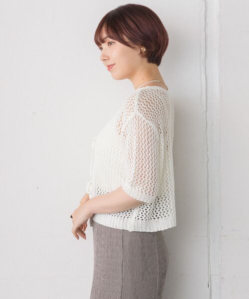 RETRO GIRL（レトロガール）の「2WAYテープヤーンニット（ニット/セーター・レディース・ブラウン/ブルー系その他/グリーン/ホワイト・FREE）」の8枚目の写真