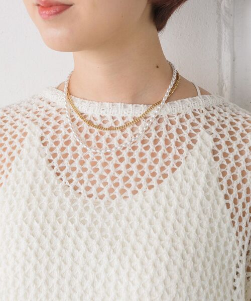 RETRO GIRL（レトロガール）の「2WAYテープヤーンニット（ニット/セーター・レディース・ブラウン/ブルー系その他/グリーン/ホワイト・FREE）」の10枚目の写真