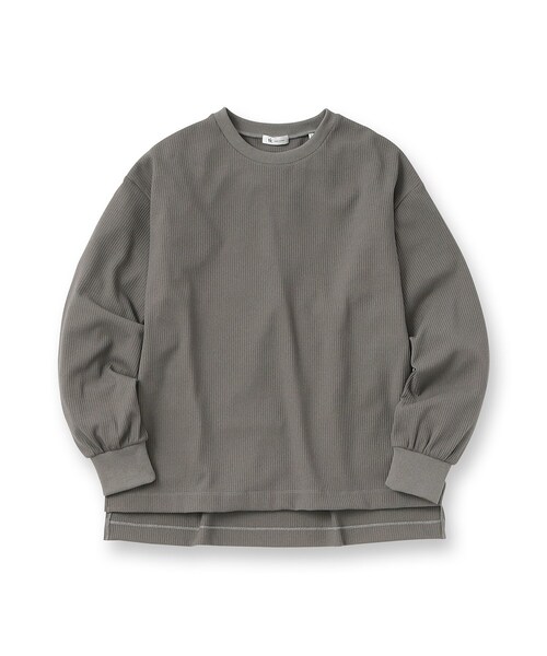 tk.TAKEO KIKUCHI(ティーケータケオキクチ)の「◆カラーワッフルビッグカットソー(Tシャツ/カットソー・メンズ・ブラック/ホワイト/ネイビー/ダークグレー/マスタード・88)」の6枚目の写真