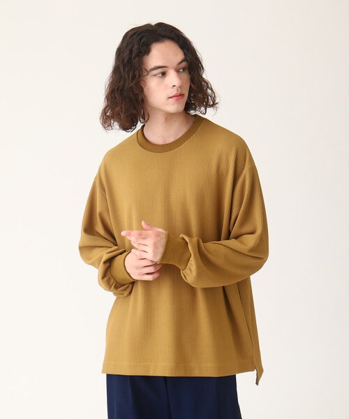 tk.TAKEO KIKUCHI(ティーケータケオキクチ)の「◆カラーワッフルビッグカットソー(Tシャツ/カットソー・メンズ・ブラック/ホワイト/ネイビー/ダークグレー/マスタード・88)」の20枚目の写真