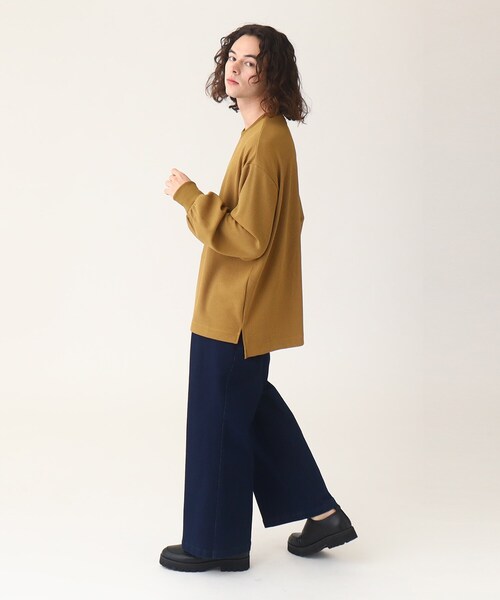 tk.TAKEO KIKUCHI(ティーケータケオキクチ)の「◆カラーワッフルビッグカットソー(Tシャツ/カットソー・メンズ・ブラック/ホワイト/ネイビー/ダークグレー/マスタード・88)」の21枚目の写真