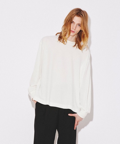 tk.TAKEO KIKUCHI(ティーケータケオキクチ)の「◆カラーワッフルビッグカットソー(Tシャツ/カットソー・メンズ・ブラック/ホワイト/ネイビー/ダークグレー/マスタード・88)」の2枚目の写真