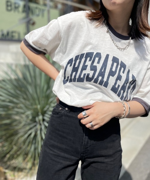 mi via loca(ミヴィアロカ)の「CVCスラブ天竺リンガーBIGTシャツ(Tシャツ/カットソー・レディース・ホワイト系1/ホワイト系2/ホワイト系3・FREE)」の20枚目の写真