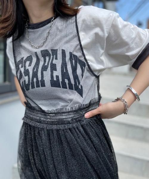 mi via loca(ミヴィアロカ)の「CVCスラブ天竺リンガーBIGTシャツ(Tシャツ/カットソー・レディース・ホワイト系1/ホワイト系2/ホワイト系3・FREE)」の11枚目の写真