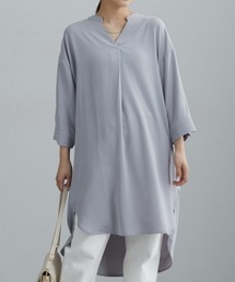 とろみ素材　サイドタックスキッパーシャツ