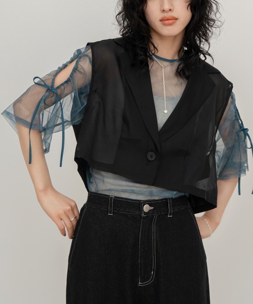 VACANCY（ヴァカンシー）の「2wayチュールシアーブラウス（シャツ/ブラウス・レディース・ブラック/その他・FREE）」の20枚目の写真