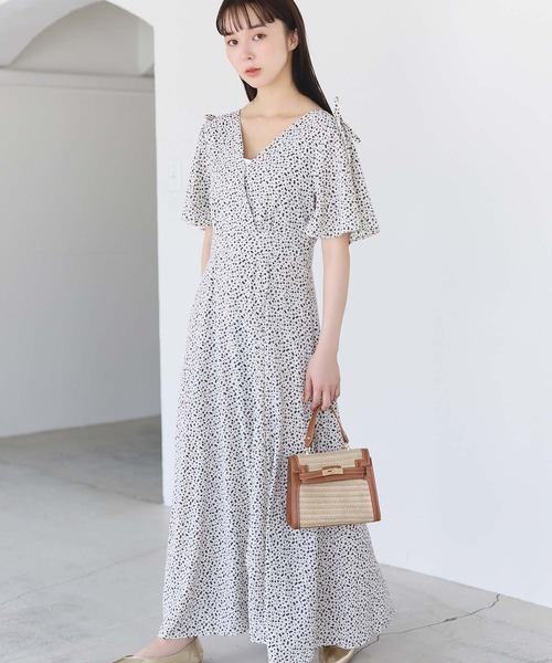 専用【美品】S.MaxMara 花柄ロングワンピース 総柄　ロング　カシュクール 美品✨マックスマーラ 花柄ロングワンピース ドレープ
