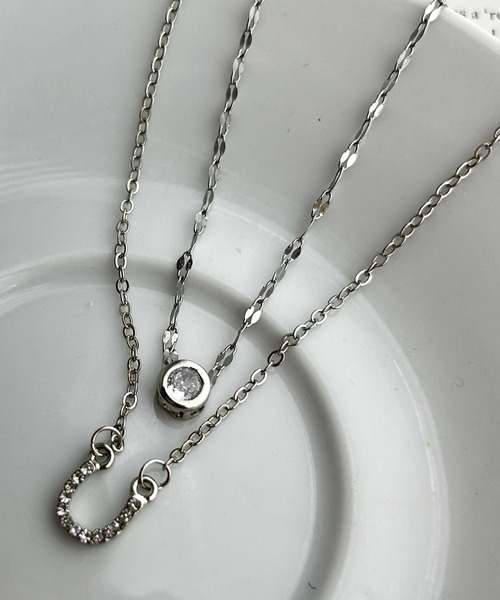 WEGO（ウィゴー）の「WEGO/2連ムーンキラキラネックレス（ネックレス・レディース・シルバー/その他2/その他3/その他1・FREE）」の3枚目の写真