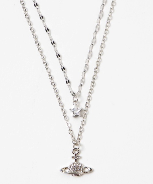 WEGO（ウィゴー）の「WEGO/2連ムーンキラキラネックレス（ネックレス・レディース・シルバー/その他2/その他3/その他1・FREE）」の9枚目の写真