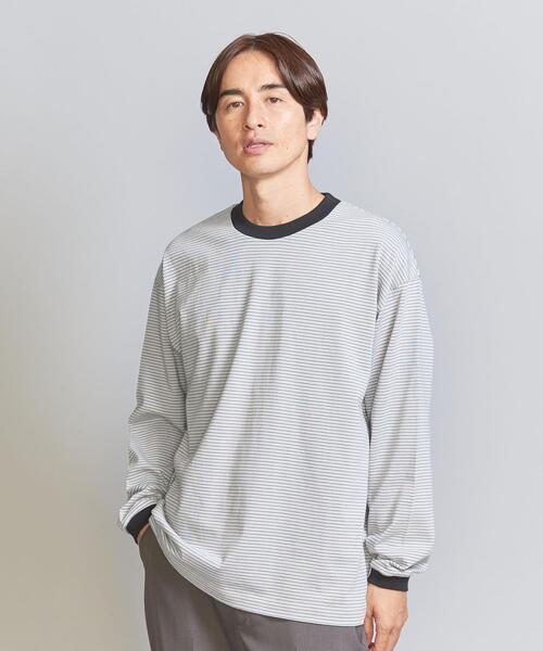 BEAUTY&YOUTH UNITED ARROWS（ビューティーアンドユースユナイテッドアローズ）の「ミジン ボーダー リンガー ロングスリーブ Tシャツ（Tシャツ/カットソー・メンズ・ライトグレー/ダークブラウン/オリーブ・S/L/M/XL）」の12枚目の写真