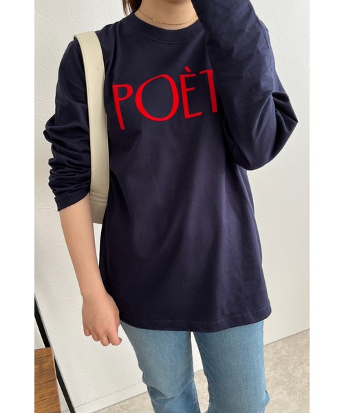 palm RICHE(ポームリシュ)の「POETEフロッキーロンT(Tシャツ/カットソー・レディース・ネイビー/ホワイト/ブラック・M)」の3枚目の写真