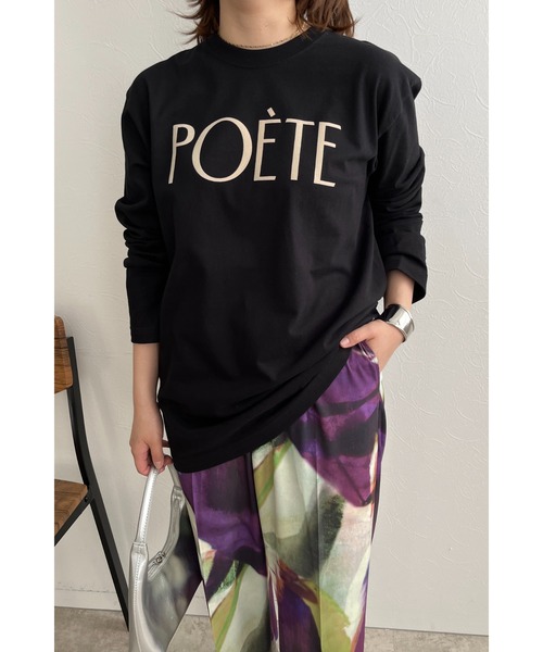 palm RICHE(ポームリシュ)の「POETEフロッキーロンT(Tシャツ/カットソー・レディース・ネイビー/ホワイト/ブラック・M)」の17枚目の写真