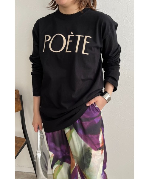 palm RICHE(ポームリシュ)の「POETEフロッキーロンT(Tシャツ/カットソー・レディース・ネイビー/ホワイト/ブラック・M)」の18枚目の写真