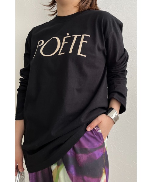 palm RICHE(ポームリシュ)の「POETEフロッキーロンT(Tシャツ/カットソー・レディース・ネイビー/ホワイト/ブラック・M)」の19枚目の写真